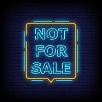 Not For Sale Neon Signs Style Text Vector