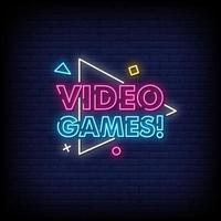 Video Games Neon Signs Style Text Vector