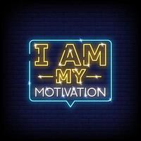 I am My Motivation Neon Signs Style Text Vector