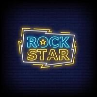 vector de texto de estilo de letreros de neón de estrella de rock