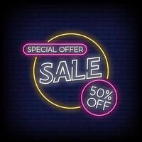 Special Offer Sale Neon Signs Style Text Vector