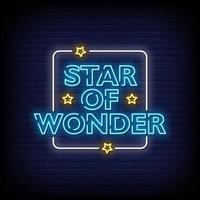 Star Of Wonder Neon Signs Style Text Vector