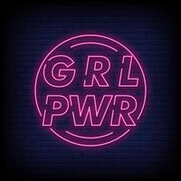 Girl Power Neon Signs Style Text Vector