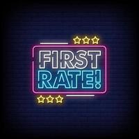 First Rate Neon Signs Style Text Vector