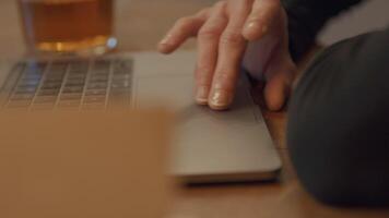 Fingers of woman scrolling on touchpad video