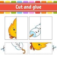 Cut and play Paper game with glue vector