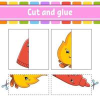 Cut and play Paper game with glue vector