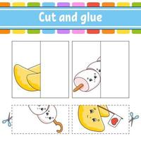 Cut and play Paper game with glue vector