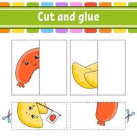 Cut and play Paper game with glue vector