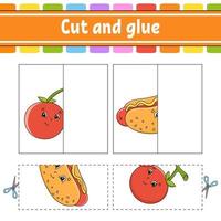 Cut and play Paper game with glue vector