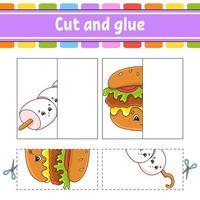 Cut and play Paper game with glue vector