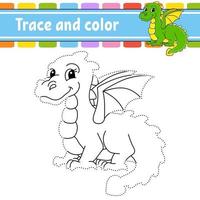 traza y color - dragón vector