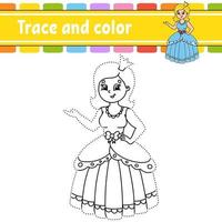 Trace and color - princess vector