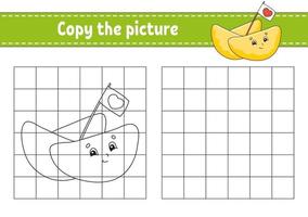 Copy the picture Coloring book pages for kids vector