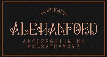 Vintage modern alphabet serif font vector