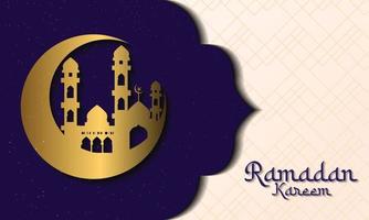 Ramadan kareem background with mosque vector