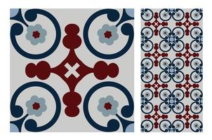 vintage tiles patterns antique seamless design vector