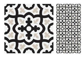 vintage tiles patterns antique seamless design vector