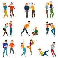 Conjunto de iconos de personas y emociones ilustración vectorial vector