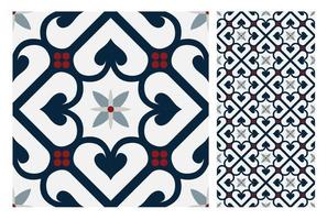 vintage tiles patterns antique seamless design vector