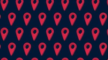 Map Pin Navigation Pointer Location Seamless Pattern 4k Motion Design Animation video