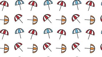 summer beach umbrella Minimal Motion art seamless pattern 4k motion design animation Abstract 3d render background Loopable sequence video