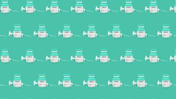 Syringe And Vaccine Bottle 3d render Minimal Motion art seamless pattern 4k motion design animation Abstract 3d render background Loopable sequence video