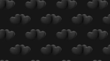 couple black love 3d hearts Minimal Motion art seamless pattern 4k motion design animation Abstract 3d render background Loopable sequence video