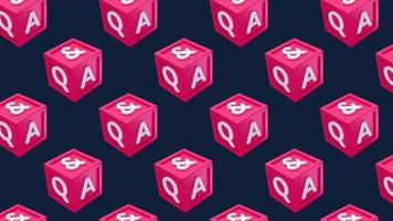 Question and Answer cube box QA Minimal Motion art seamless pattern 4k motion design animation Abstract 3d render background Loopable sequence video