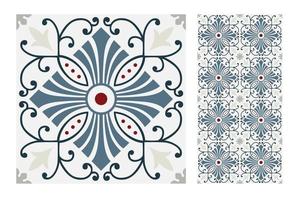 vintage tiles patterns antique seamless vector