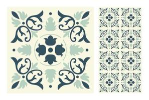 vintage tiles patterns antique seamless vector