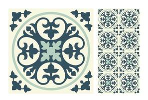 vintage tiles patterns antique seamless vector