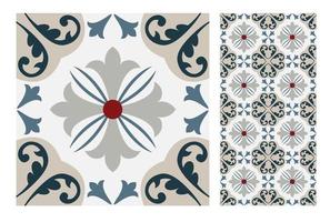 vintage tiles patterns antique seamless vector