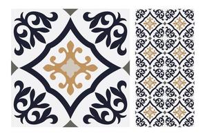 vintage tiles patterns antique seamless vector