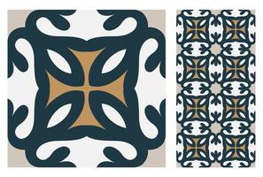 vintage tiles patterns antique seamless vector