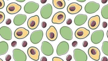 platt stil avokado sömlösa mönster 4k rörelse design animation video