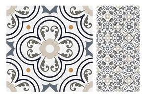 vintage tiles patterns antique seamless vector