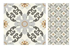 vintage tiles patterns antique seamless vector