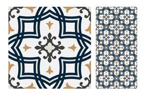 vintage tiles patterns antique seamless vector