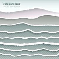 Torn Paper Realistic Borders Vector Illustration