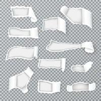 Torn Paper Curls Realistic Vector Illustration