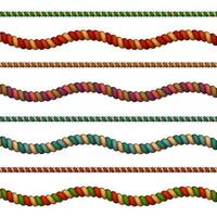Colorful Ropes Set Vector Illustration