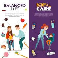 Vertical Pediatric Dentistry Vertical Banner Set Vector Illustration