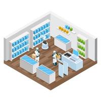 Automated Shop Isometric Composition Vector Illustration