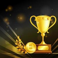 Realistic Trophies Of Winner Composition Vector Illustration