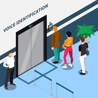 Access Identification Isometric Composition Vector Illustration