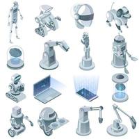 Artificial Intelligence Isometric Set Vector Illustration