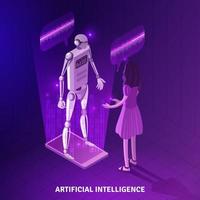 Artificial Intelligence Isometric Composition Vector Illustration