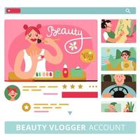 Video Bloggers Banners Set Vector Illustration