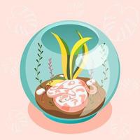 Exotic Pets Isometric Composition Vector Illustration